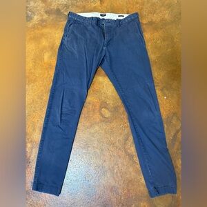 J.CREW Flex Skinny Navy Blue Cotton Twill Chino Pants Men's 34x34